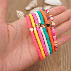 bohemian style color elastic rope heart bracelet