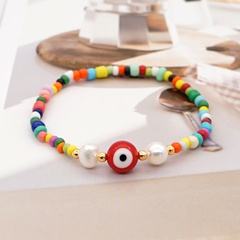 ethnic style handmade creative pearl eye colorful rice beads bracelet