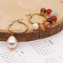 Retro color agate natural pearl earringspicture10