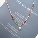 simple colored glaze eye pearl handmade pendant necklacepicture10