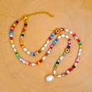 simple colored glaze eye pearl handmade pendant necklacepicture11