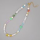 simple letters soft pottery smiling face glass eye beads pearl necklacepicture10