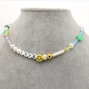 simple letters soft pottery smiling face glass eye beads pearl necklacepicture11