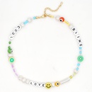 simple letters soft pottery smiling face glass eye beads pearl necklacepicture12