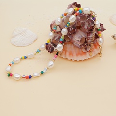 Collar hecho a mano de perlas de agua dulce con personalidad bohemia
