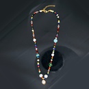 fashion color glass flower bead freshwater pearl necklace wholesalepicture10
