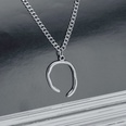 Korean simple geometric semicircle 18K gold titanium steel necklacepicture13