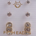 fashion microinlaid alloy cross stud earrings setpicture18