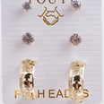 fashion microinlaid alloy cross stud earrings setpicture19