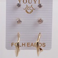 fashion microinlaid alloy cross stud earrings setpicture22