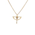 fashion golden horn arrow pendant zircon necklacepicture17