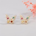 Korean simple fashion color diamond round butterfly love earringspicture14