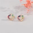 Korean simple fashion color diamond round butterfly love earringspicture15