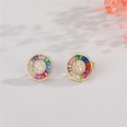 Korean simple fashion color diamond round butterfly love earringspicture16