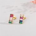 Korean simple fashion color diamond round butterfly love earringspicture17