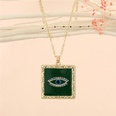 fashion simple square devils eye pendant dripping oil alloy necklacepicture16