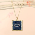 fashion simple square devils eye pendant dripping oil alloy necklacepicture17