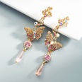 Korean pink apricot series diamond butterfly earringspicture14
