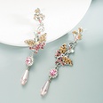 Korean pink apricot series diamond butterfly earringspicture15