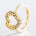 fashion hollow heartshaped copper plated gold microinlaid zircon ringpicture16