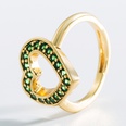 fashion hollow heartshaped copper plated gold microinlaid zircon ringpicture19
