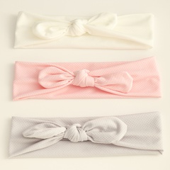 Simple Pure Color High Elastic Baby Bow Hairband