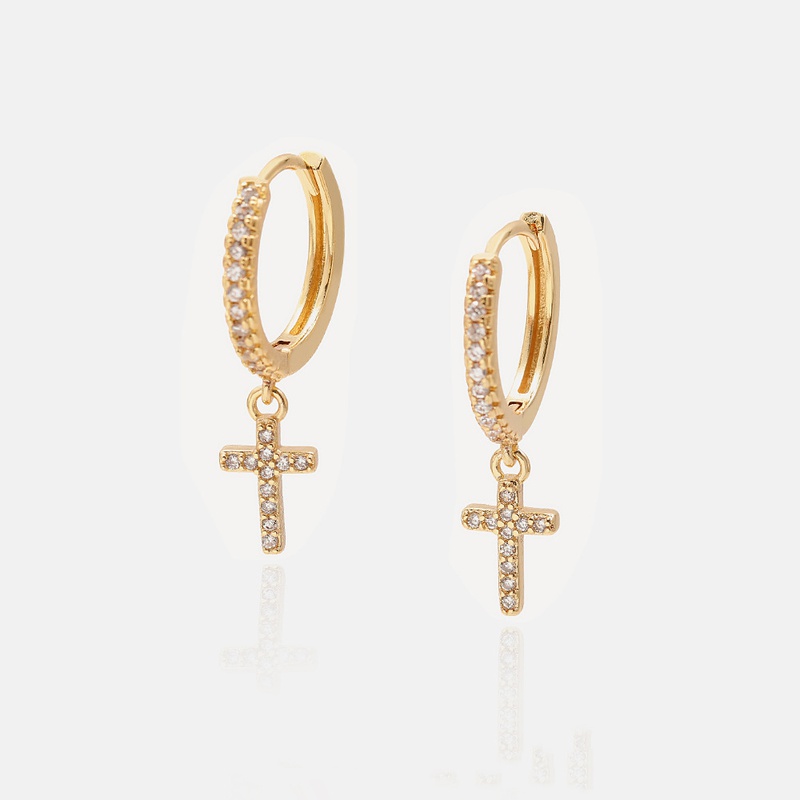 fashion zircon cross earrings wholesale