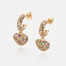 Fashion new goldplated color zircon heart earringspicture7