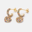Fashion new goldplated color zircon heart earringspicture9