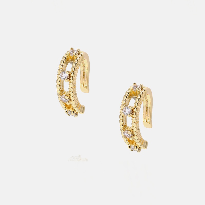 fashion simple goldplated zircon ear clips wholesale