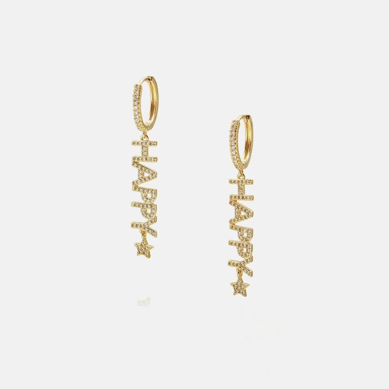 fashion star letter copper earrings wholesale