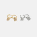 fashion popular goldplated zircon small lock earringspicture12
