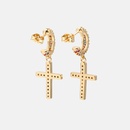 Fashion creative colored zircon cross earrings wholesalepicture10