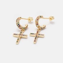 Fashion creative colored zircon cross earrings wholesalepicture11