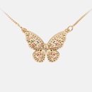 fashion threedimensional hollow butterfly zircon pendant goldplated necklacepicture9