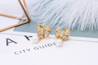 fashion goldplated pearl butterfly earringspicture12