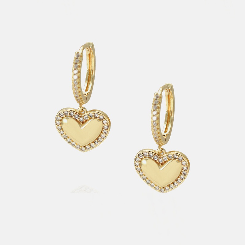 fashion new heartshaped zircon earrings wholesale