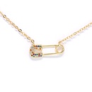 fashion simple color zircon pin goldplated copper necklace wholesalepicture6