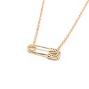 fashion simple color zircon pin goldplated copper necklace wholesalepicture7