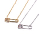 fashion simple color zircon pin goldplated copper necklace wholesalepicture8