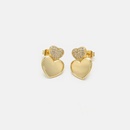 simple heart goldplated zircon stud earringspicture11