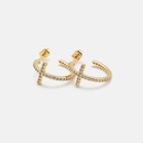 fashion simple goldplated zircon cross earrings wholesalepicture12