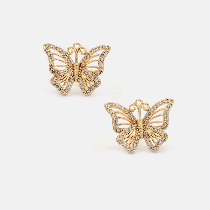 fashion goldplated hollow butterfly earrings wholesale