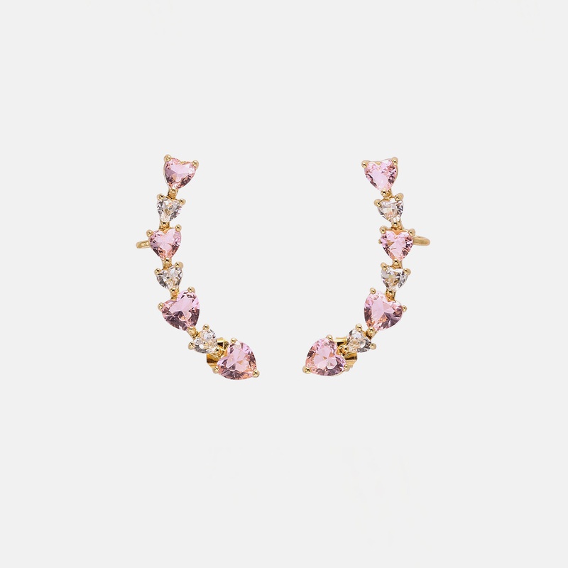fashion style color goldplated heart shape earrings
