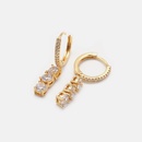 simple long fourclaw goldplated zircon earringspicture13