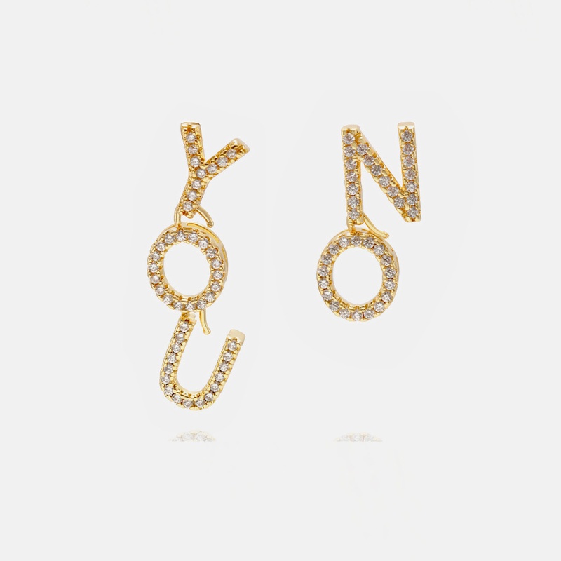 fashion diamond DIY letter earrings wholesale