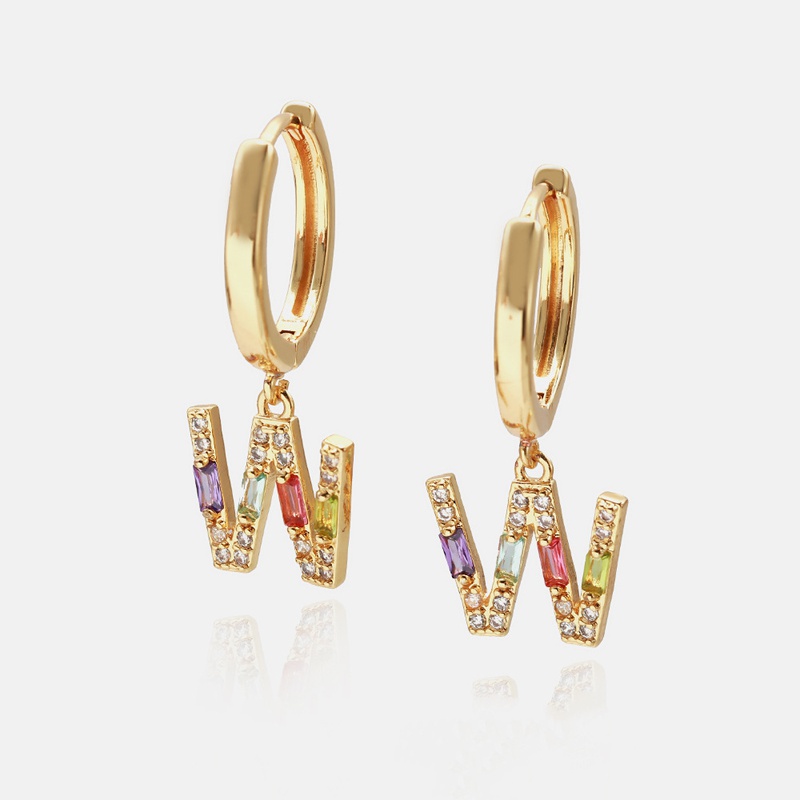 fashion style mixed color letter earrings wholesale