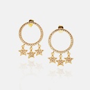 fashion goldplated zircon fivepointed star earrings wholesalepicture9