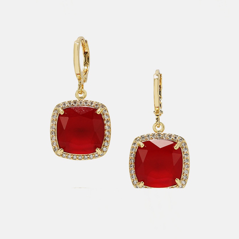 fashion simple goldplated zircon geometric earrings wholesale
