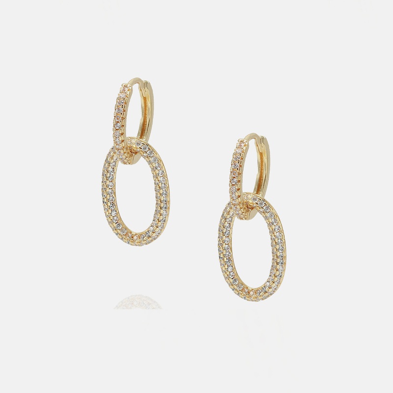 fashion zircon Oshaped earrings wholesale